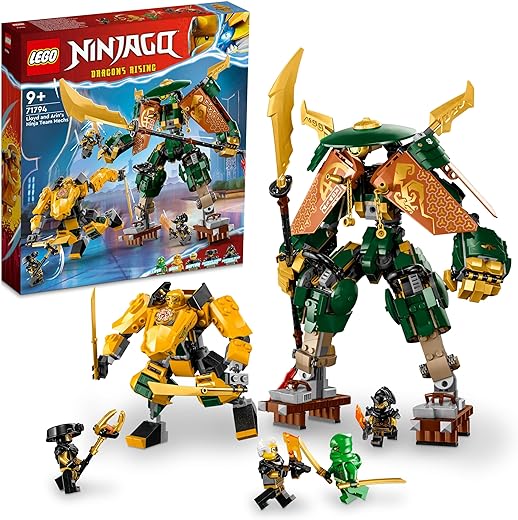LEGO NINJAGO Lloyd and Arin’s Ninja Team Mechs Building Toy Set, Featuring 2 Battle Mechs and 5 Minifigures, Gift for Imaginative Boys and Girls Ages 9+ Who Love Ninja Adventures, 71794