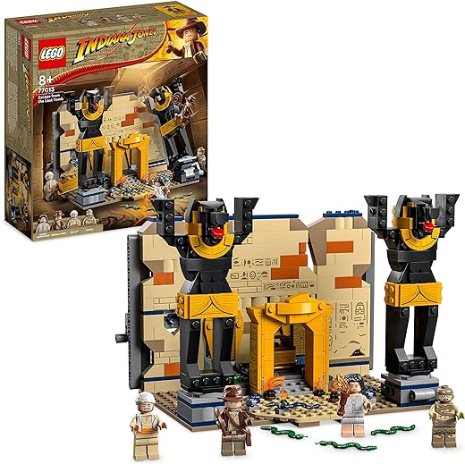Lego 77013 Indiana Jones Huida de la Tumba Perdida, Juguete de Construcción con Templo, Mommia y Serpientes, Película en Busca del Arca Perdida, Regalo de Cumpleaños para Niños