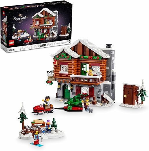 LEGO Icons Alpine Lodge Model Building Kit, Gift for Adventurers and Outdoor Lovers, Fun Family Construction Project, Build a Model Bed and Breakfast, Gift for Father's Day, 10325