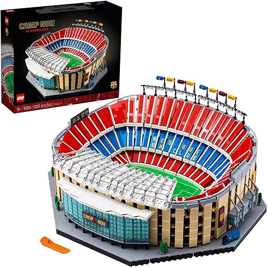 LEGO Icons Camp NOU – FC Barcelona Soccer Stadium 10284 Model Building Kit, Large Construction Set for Adults, Gift Idea