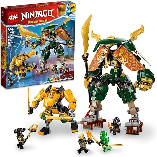 LEGO NINJAGO Lloyd and Arin’s Ninja Team Mechs Building Toy Set, Featuring 2 Battle Mechs and 5 Minifigures, Gift for Imaginative Boys and Girls Ages 9+ Who Love Ninja Adventures, 71794