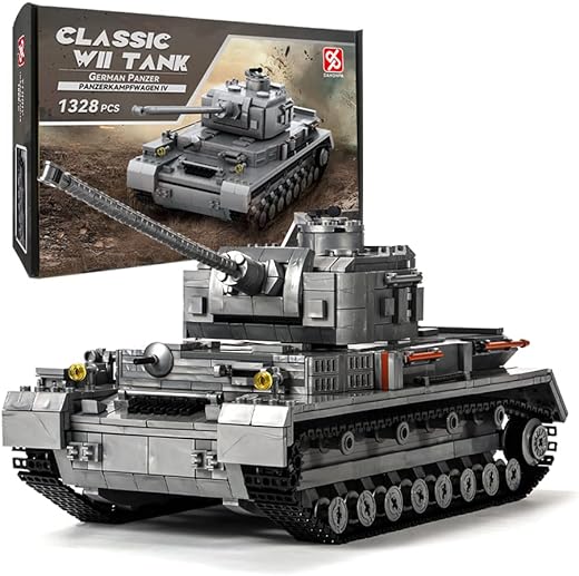 DAHONPA Panzer-Ⅳ Tank Army Building Block(1328 PCS),WW2 Military Historical Collection Model with Soldier Figures,Toys Gifts for Kid and Adult.