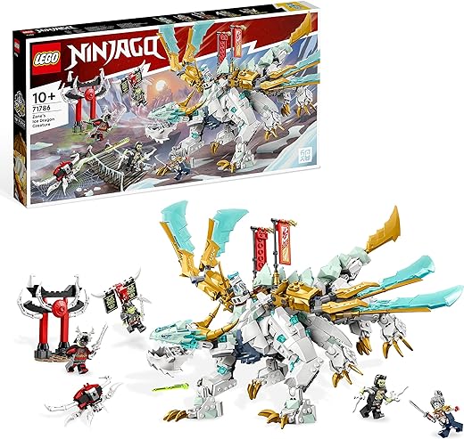 LEGO 71786 NINJAGO Zane's Ice Dragon 2 in 1 Building Kit with Ninja Action Figure, Building Toy with Rebuild and Arm Dragon Toy for Kids, Gift Idea, from 10 Years
