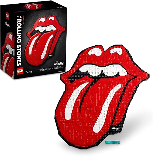 LEGO Art The Rolling Stones 31206 Logo Wall Décor Building Set for Adults, Men, Women, Husband, Wife, Music Lovers, DIY Home or Office 3D Decoration, 60th Anniversary Collectors Set
