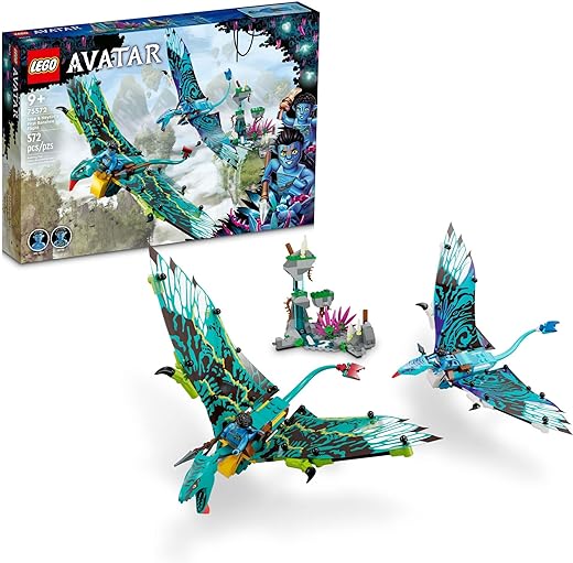 LEGO Avatar Jake & Neytiri First Banshee Flight 75572 Building Toys - Pandora Movie Inspired Set with 2 Banshee Figures, 2 Minifigures, Glow in The Dark Elements, Great for Kids Ages 9+