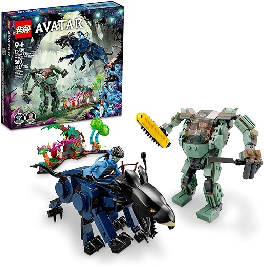 LEGO Avatar Neytiri & Thanator vs. AMP Suit Quaritch 75571 Buildable Action Toy with Animal Figure and Pandora Scene, Gift for Kids