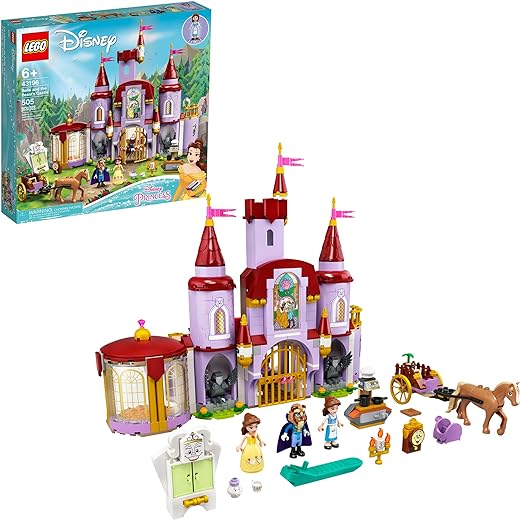 LEGO Disney Belle and The Beast’s Castle Building Toy 43196 Pretend Play Building Kit from The Beauty and The Beast Movie with Horse Toy, Disney Princess & Prince Mini-Doll Figures, Plus Accessories