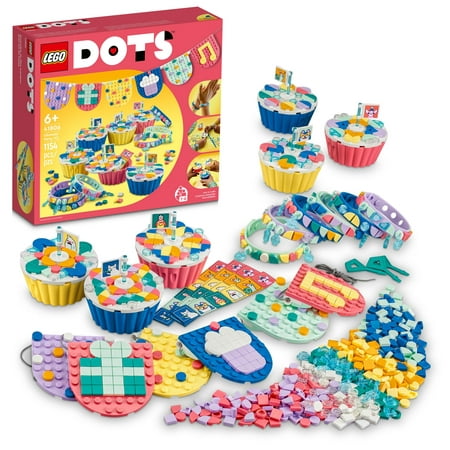LEGO DOTS Ultimate Party Kit 41806, Arts & Crafts Birthday Party Games or DIY Party Bag Fillers with Toy Cupcakes, Best Friend Bracelets, and Bunting, Creative Gifts for Kids