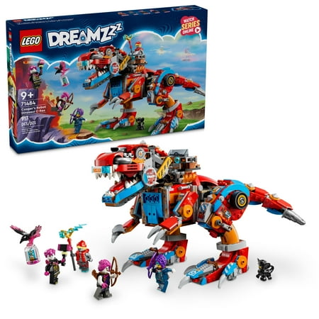 LEGO DREAMZzz Cooper’s Robot Dinosaur C-Rex, Rebuildable Dinosaur Toy Transforms from a Pterodactyl to a T-Rex Action Figure, Creative Gift for Boys, Girls and Kids Ages 9 and Up, 71484