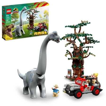 LEGO Jurassic World Brachiosaurus Discovery 76960 Jurassic Park 30th Anniversary Dinosaur Toy, Featuring a Large Dinosaur Figure and Brick Built Jeep Wrangler Car Toy, Fun Gift Idea for Kids Ages 9+