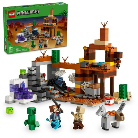 LEGO Minecraft The Badlands Mineshaft Video Game Toy, Mining Exploration Set with Minecraft Minifigures, Birthday Gift for Boys and Girls, Action Packed Minecraft Toy for Kids Ages 8 and Up, 21263