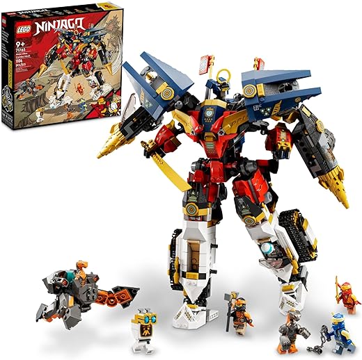 LEGO NINJAGO Ninja Ultra Combo Mech 4 in 1 Set 71765 with Toy Car, Jet Plane and Tank Toys plus 7 Minifigures