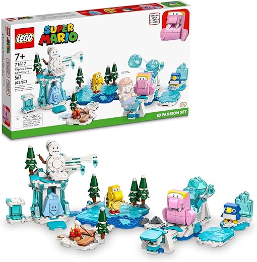 LEGO Super Mario Fliprus Snow Adventure Expansion Set 71417, Toy for Kids to Combine with Starter Course, with Freezie and Baby Penguin Figures, for Fans of Super Mario Bros