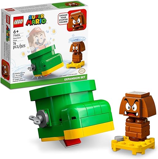 LEGO Super Mario Goomba’s Shoe Expansion Set 71404 Building Toy Set for Kids, Boys, and Girls Ages 6+ (76 Pieces)