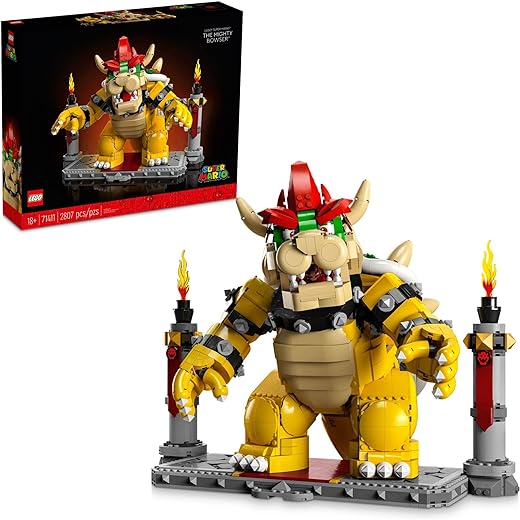 LEGO Super Mario The Mighty Bowser, 3D Build and Display Kit, Collectible Posable Character Figure with Battle Platform, Video Game Toy Idea for Fans of Super Mario Bros, 71411