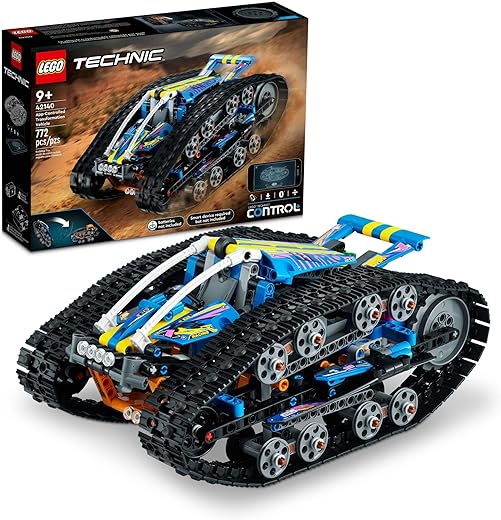 LEGO Technic App-Controlled Transformation Vehicle 42140, Off Road Remote Control Car, Building Car Kit That Flips, 2in1 RC Truck and Race Car Toy, Great Gift for Boys, Girls, Kids Who Love RC Cars