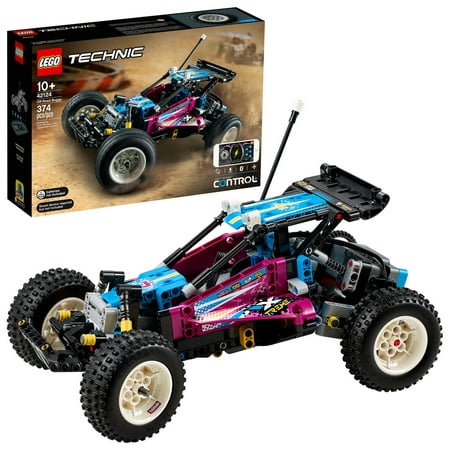 LEGO Technic Off-Road Buggy 42124 Model Building Toy; App-Controlled Retro RC Buggy Toy (374 Pieces)
