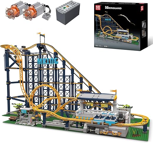 Mould King Roller Coaster Building Kit, Amusement Park Funfair Track Construction Blocks Toys with Motors, Ideal Gift Toy for Adult/Kids Age 8+ (3238 Pieces)